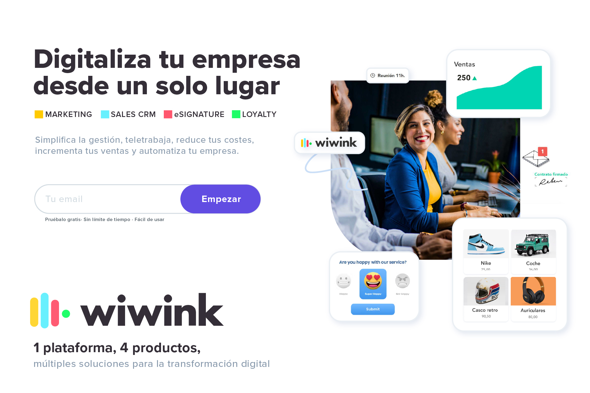 Wiwink y su plataforma 4×4 es la solución perfecta para acortar la brecha digital en PYMES y autónomos